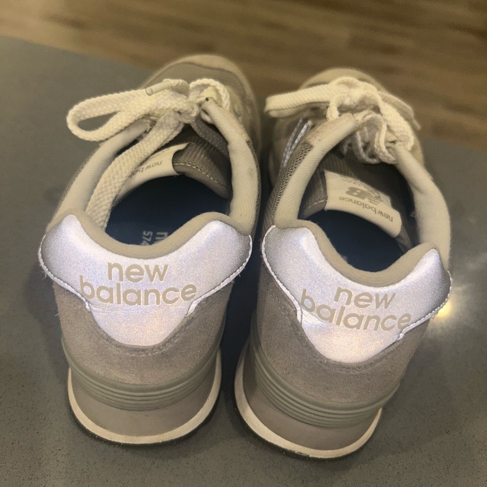 New Balance Classic Gray and White Sneakers - Picture 5 of 5